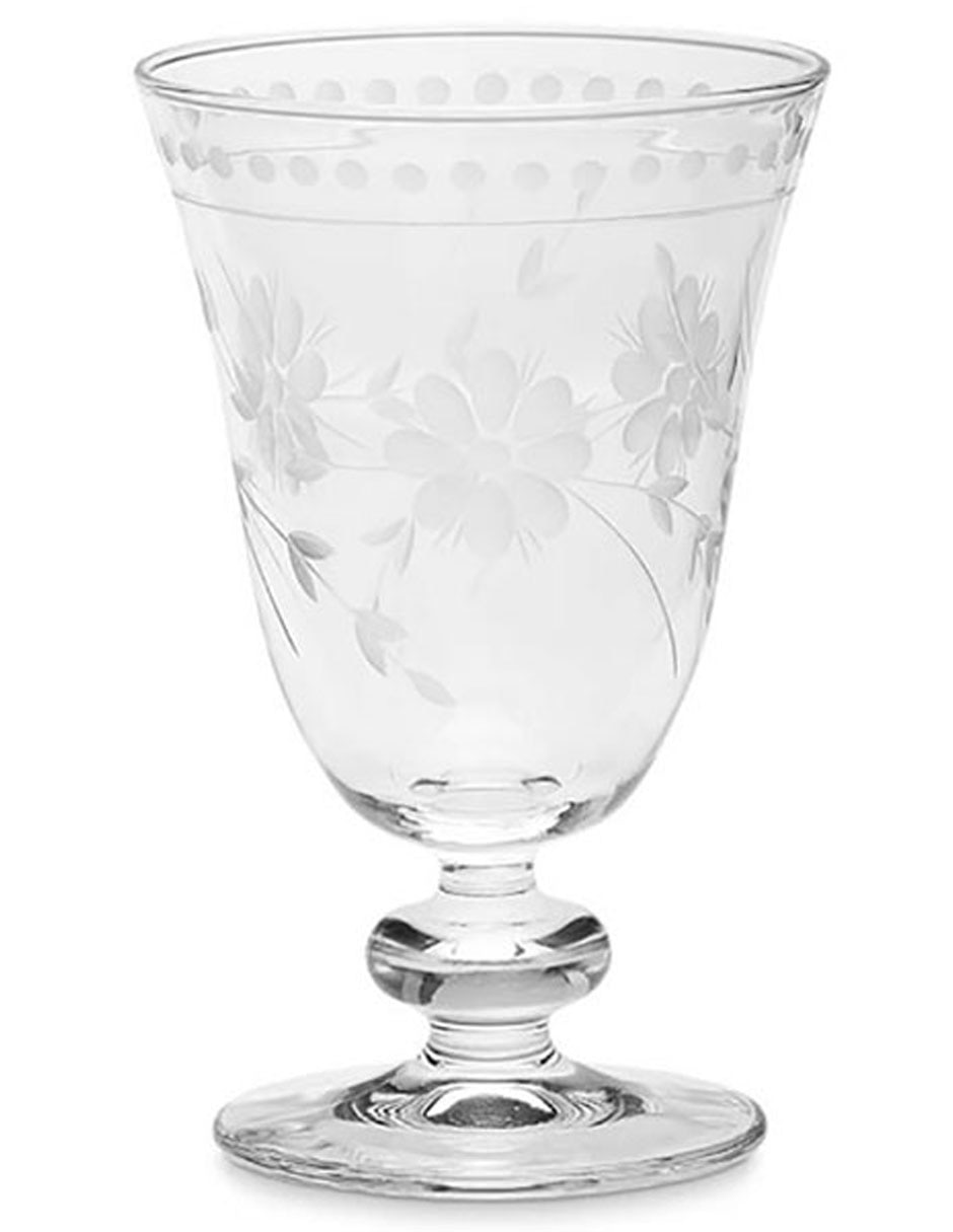 Copa para agua Vintage Etched de vidrio 1