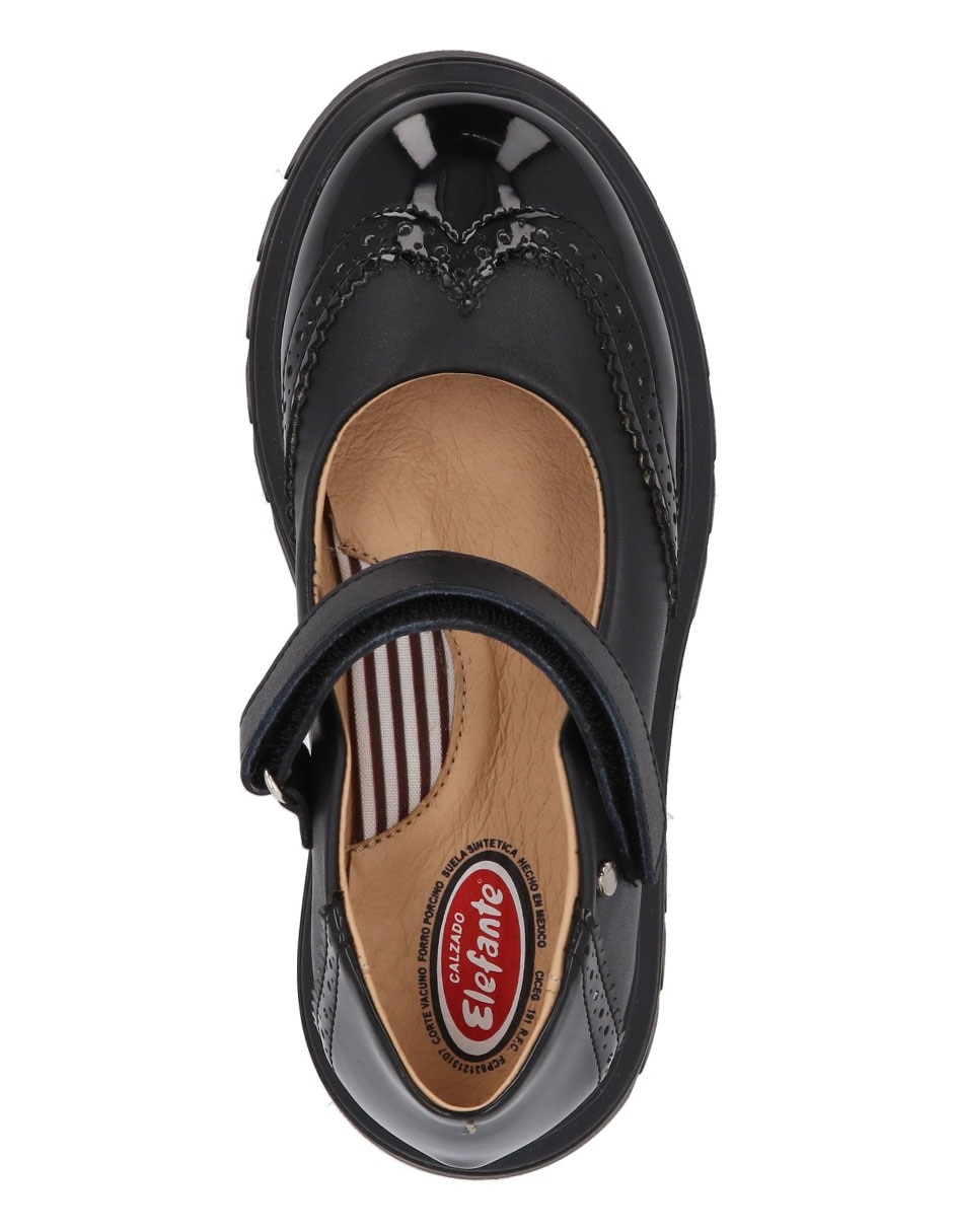 Zapato Mary Jane Elefante de piel para niña