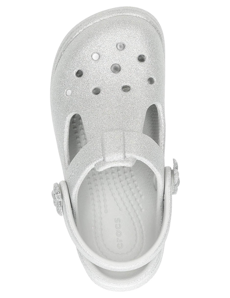 Sandalia Crocs Classic Mary Jane Bow Glitter para niña