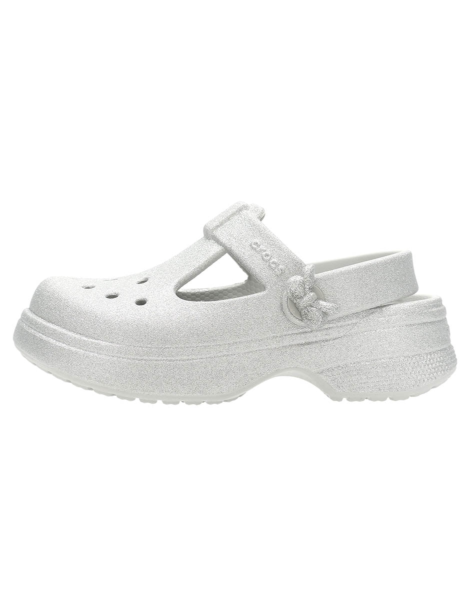 Sandalia Crocs Classic Mary Jane Bow Glitter para niña