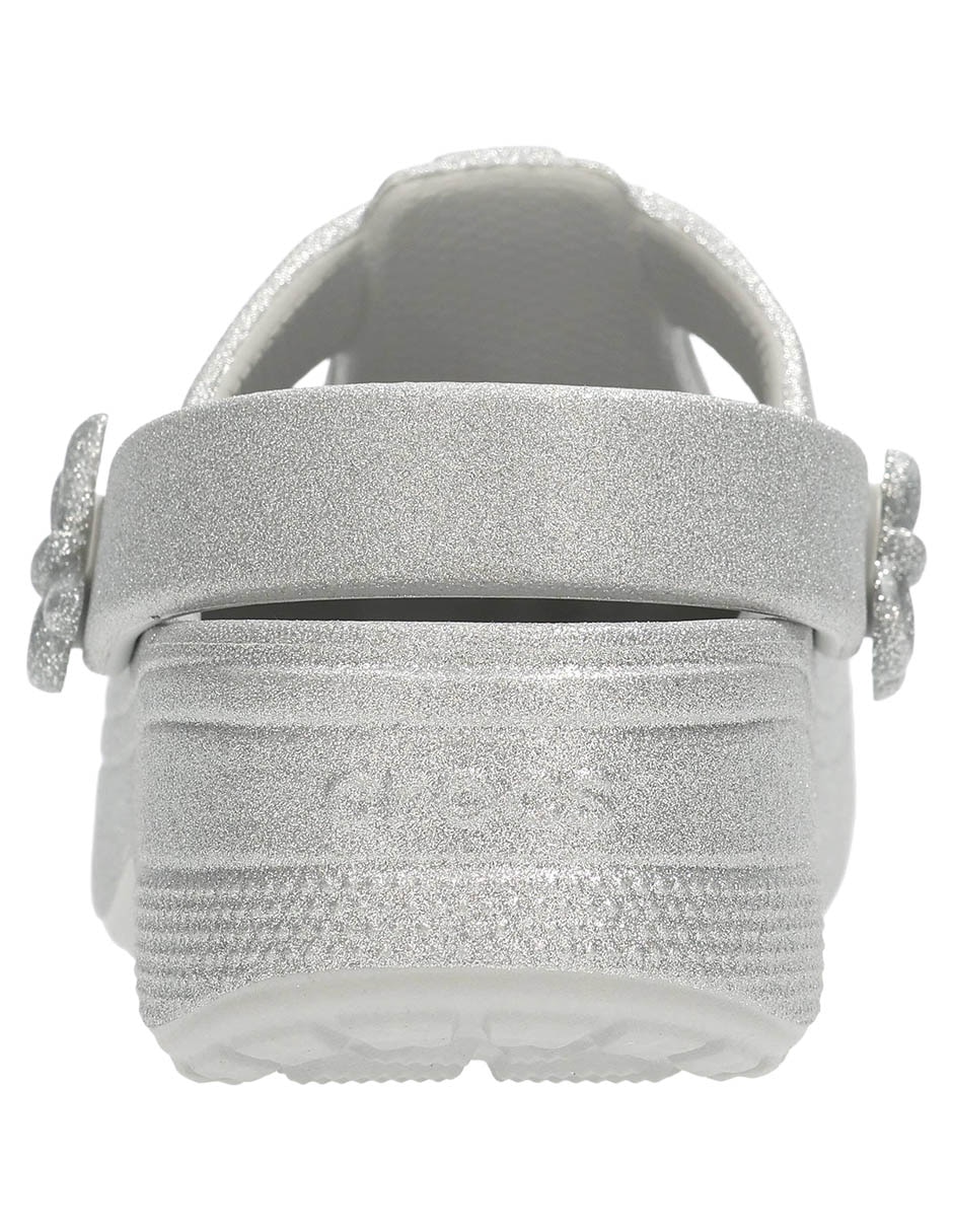 Sandalia Crocs Classic Mary Jane Bow Glitter para niña