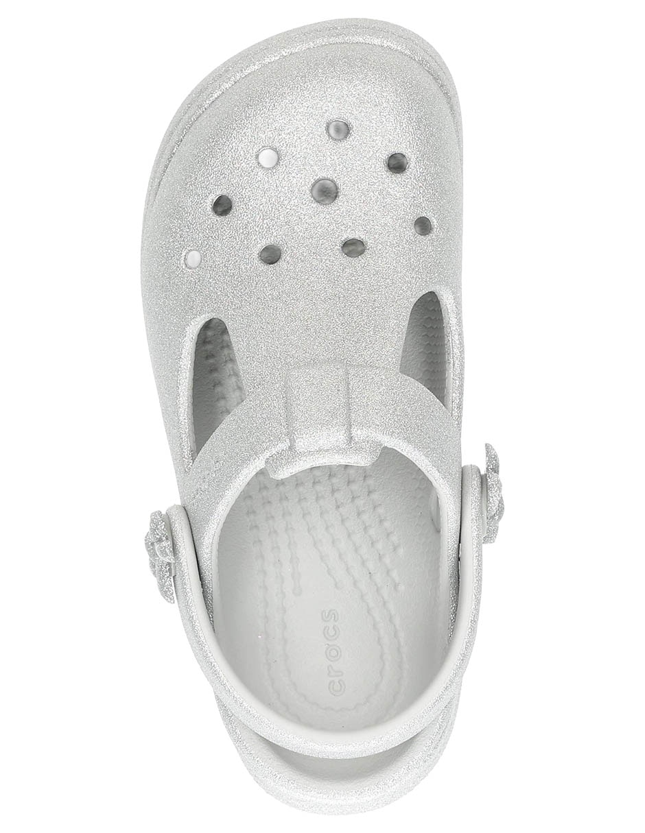 Sandalia Crocs Classic Mary Jane Bow Glitter para niña