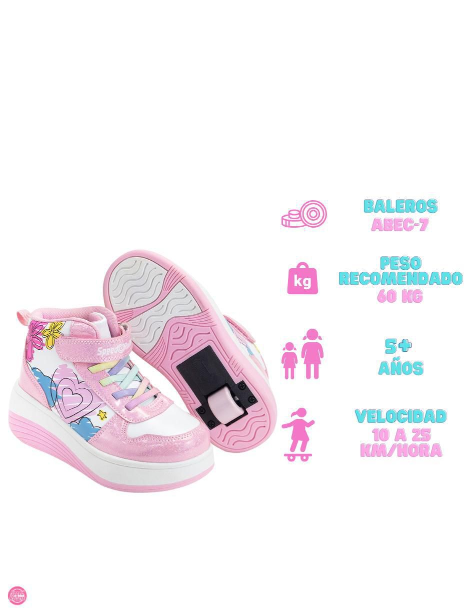 Tenis con ruedas para niña Doodles Rollers