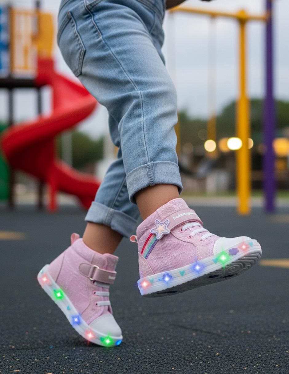 Tenis luz led Bubble Gummers para niña Soft Step