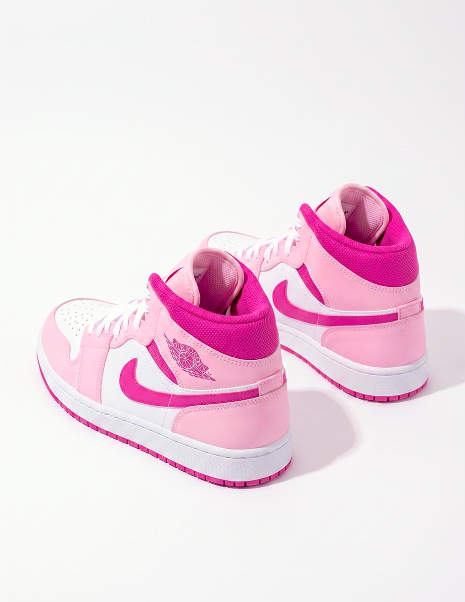 Tenis para niña air jordan 1 mid fierce pink 5
