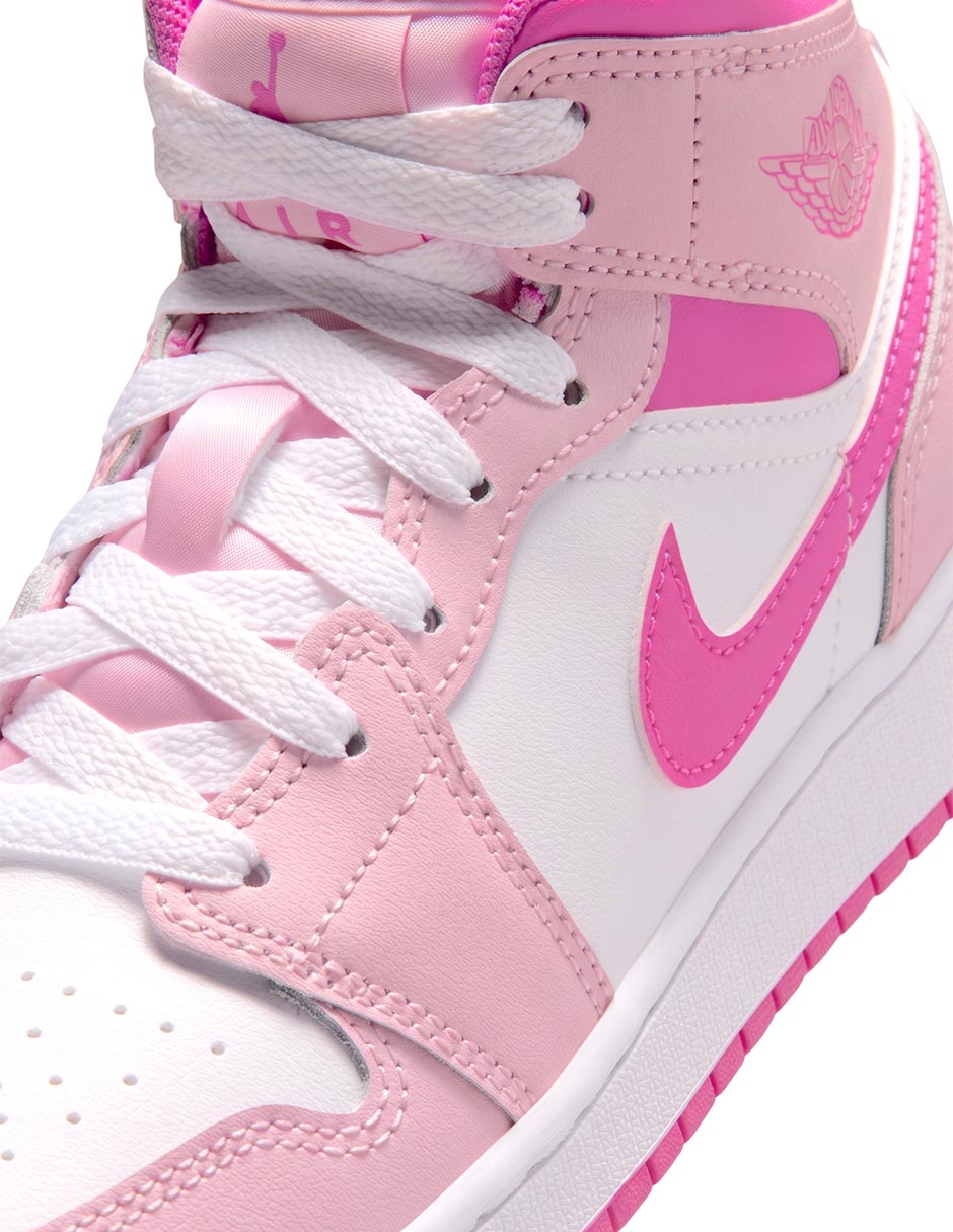 Tenis para niña air jordan 1 mid fierce pink 2