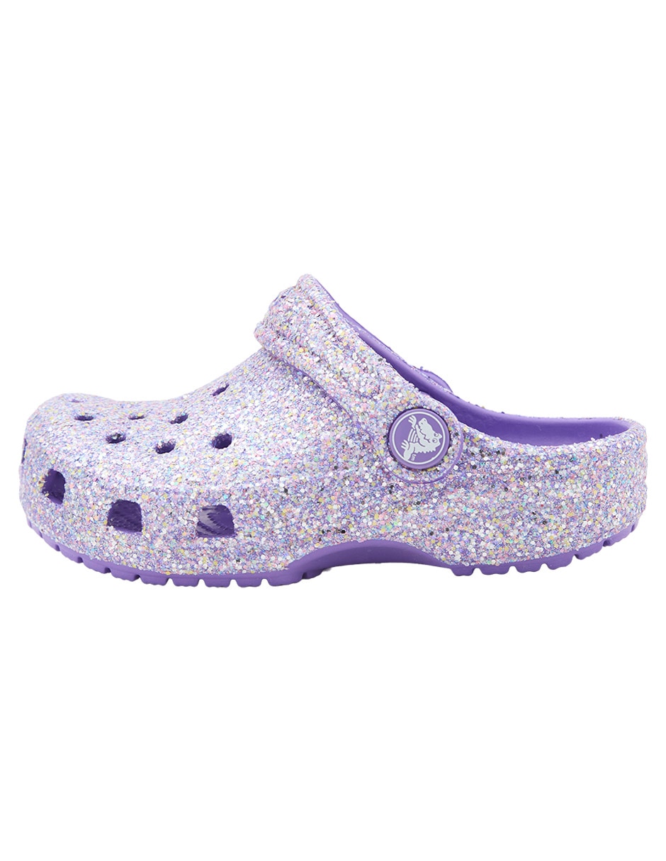 Sandalia Crocs Classic Glitter para niña