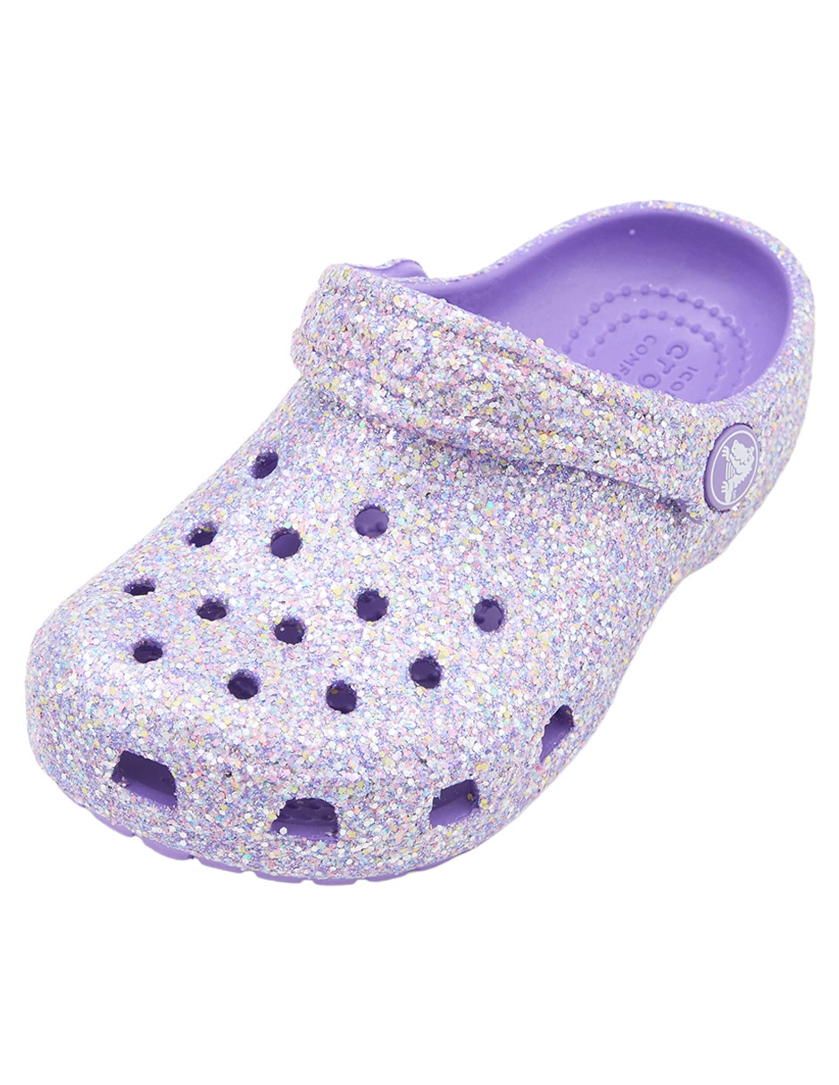 Sandalia Crocs Classic Glitter para niña