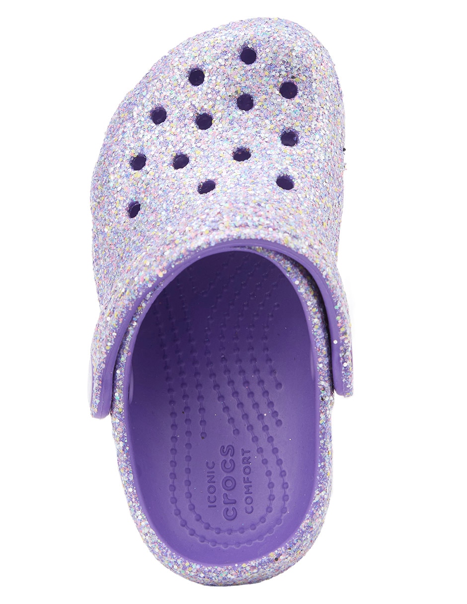 Sandalia Crocs Classic Glitter para niña
