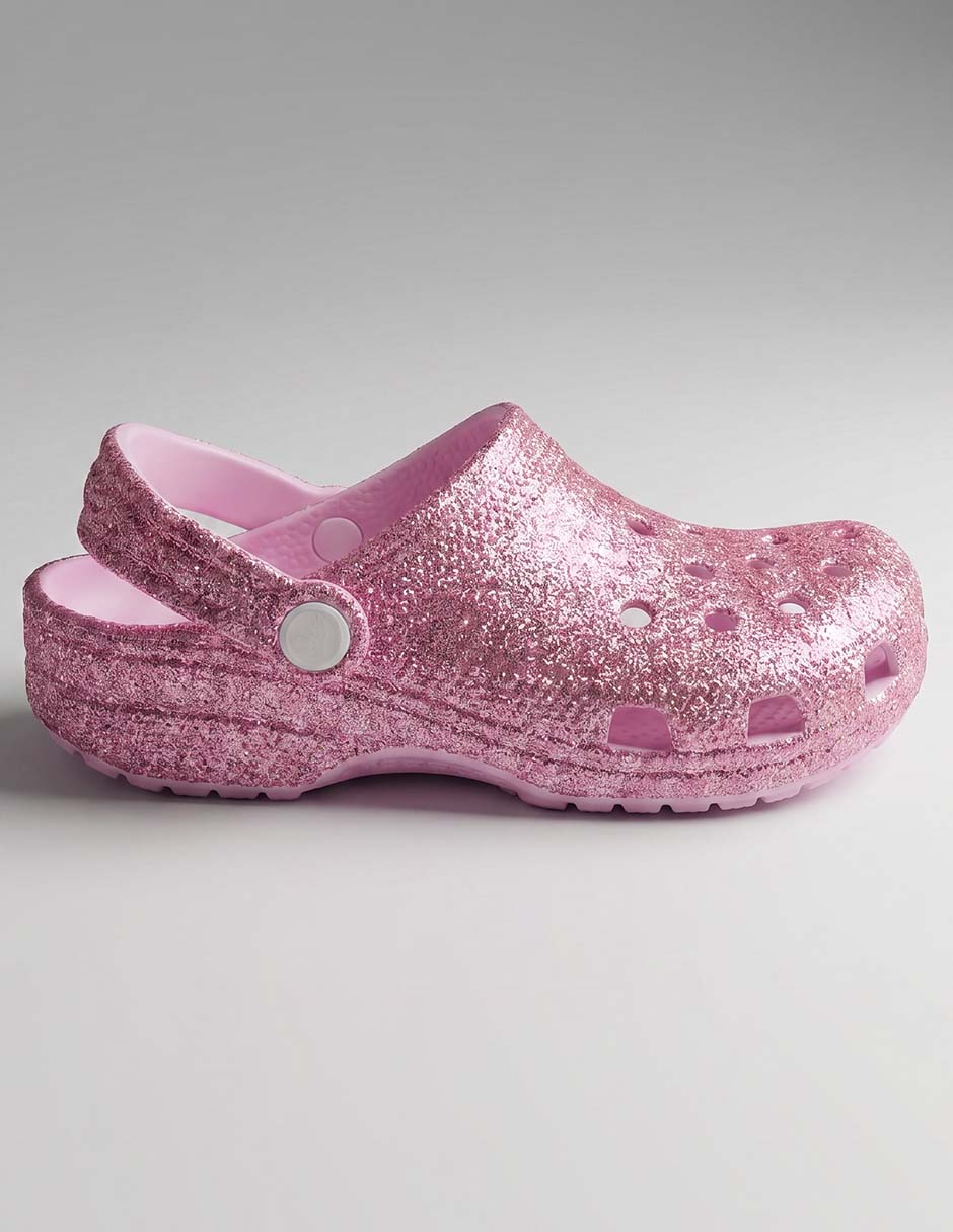 Sandalia Classic Chunky Glitter Clog K para niña