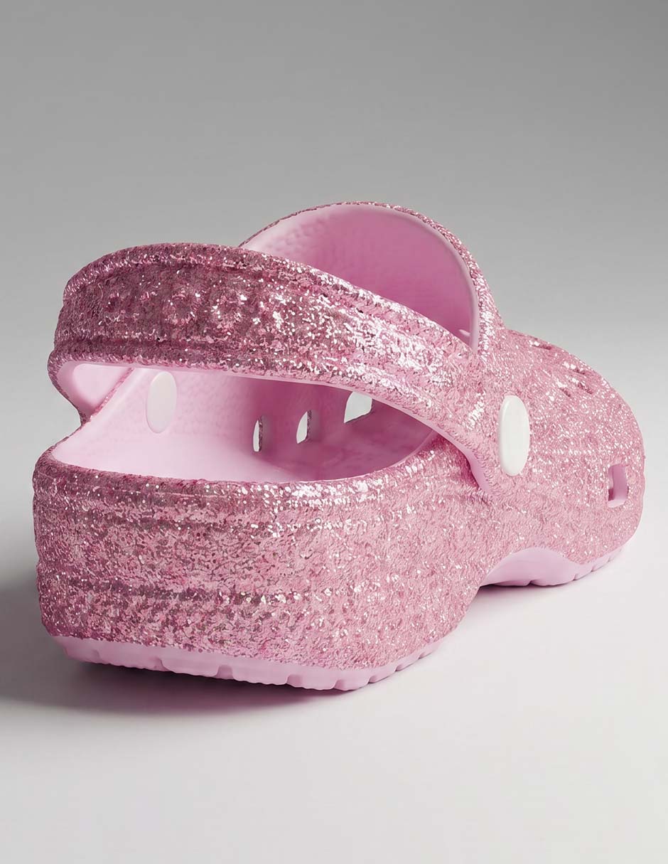 Sandalia Classic Chunky Glitter Clog K para niña