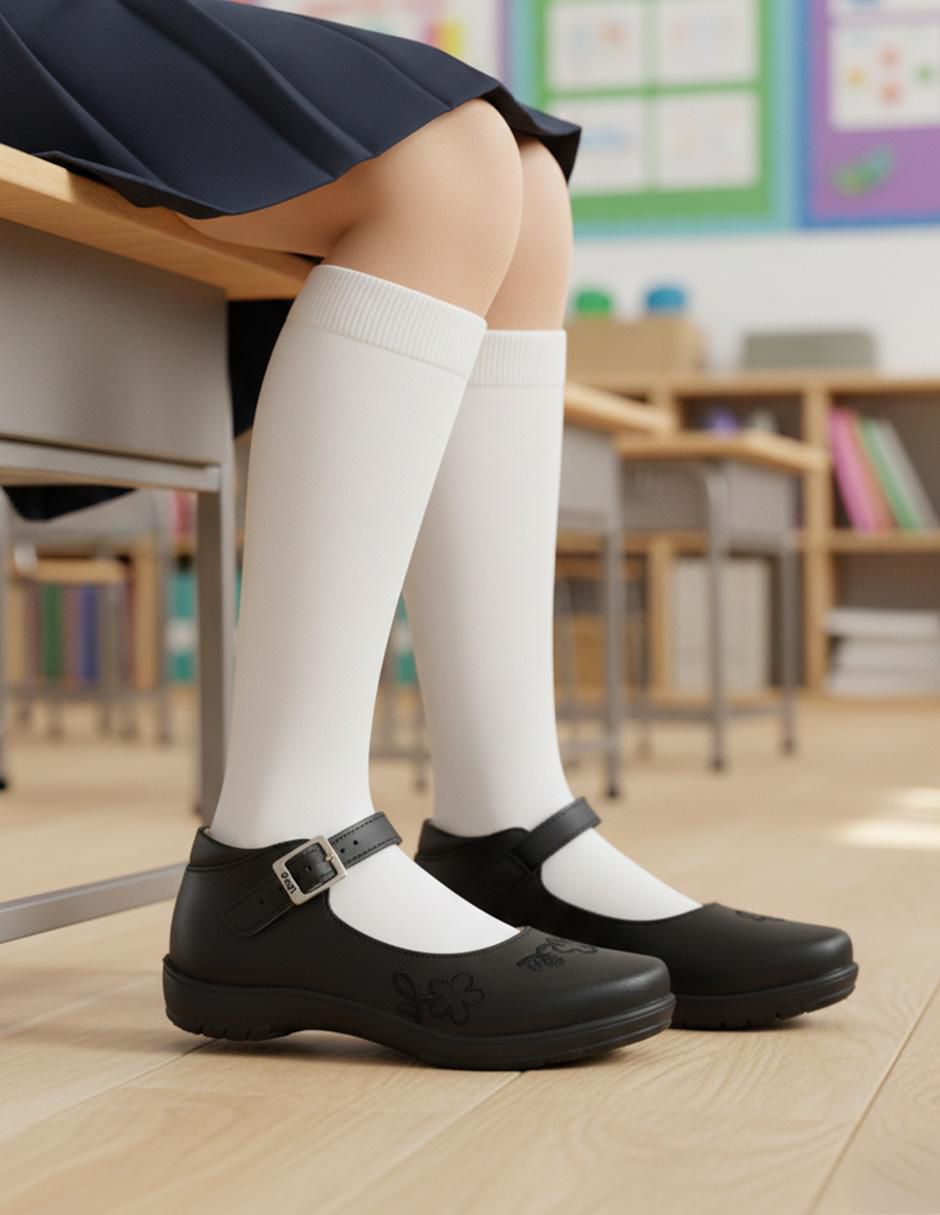 Zapato Back To School de piel para niña