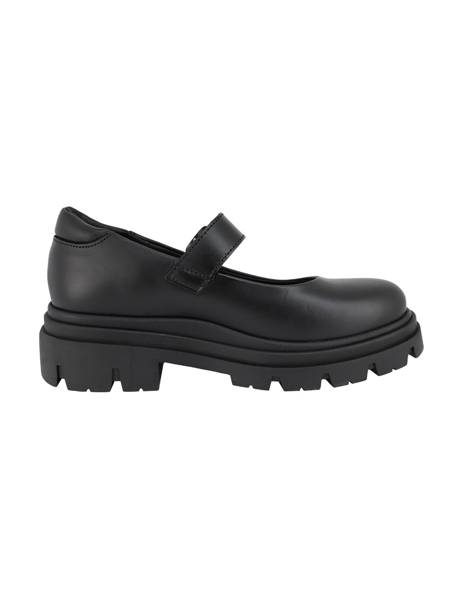Zapato escolar de piel para infantil / niños grandes niña 5