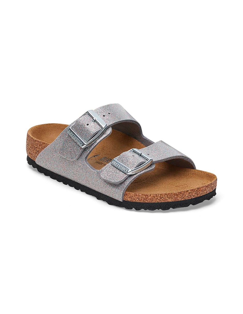 Sandalia Arizona Kids Sparkling Silver para niña