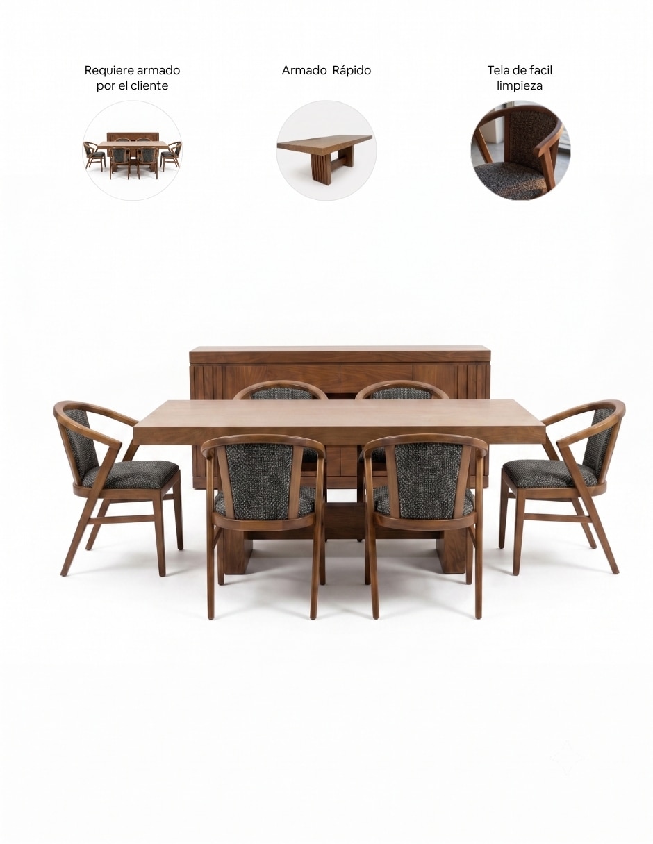 Comedor italia con bufetero para 6 personas 5