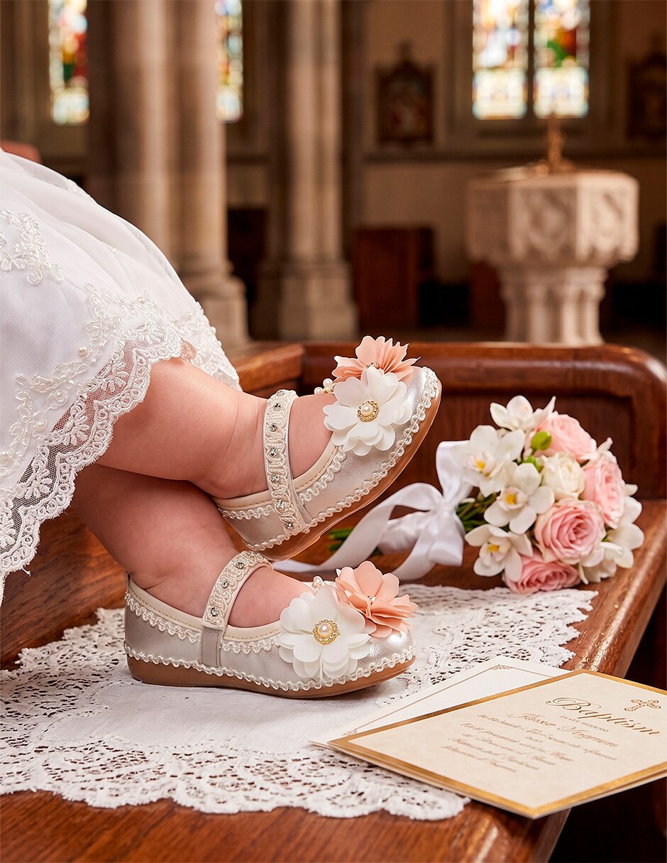 Balerina de piel (si aplica) CEREMONIA Flor para Infantil Niña 6