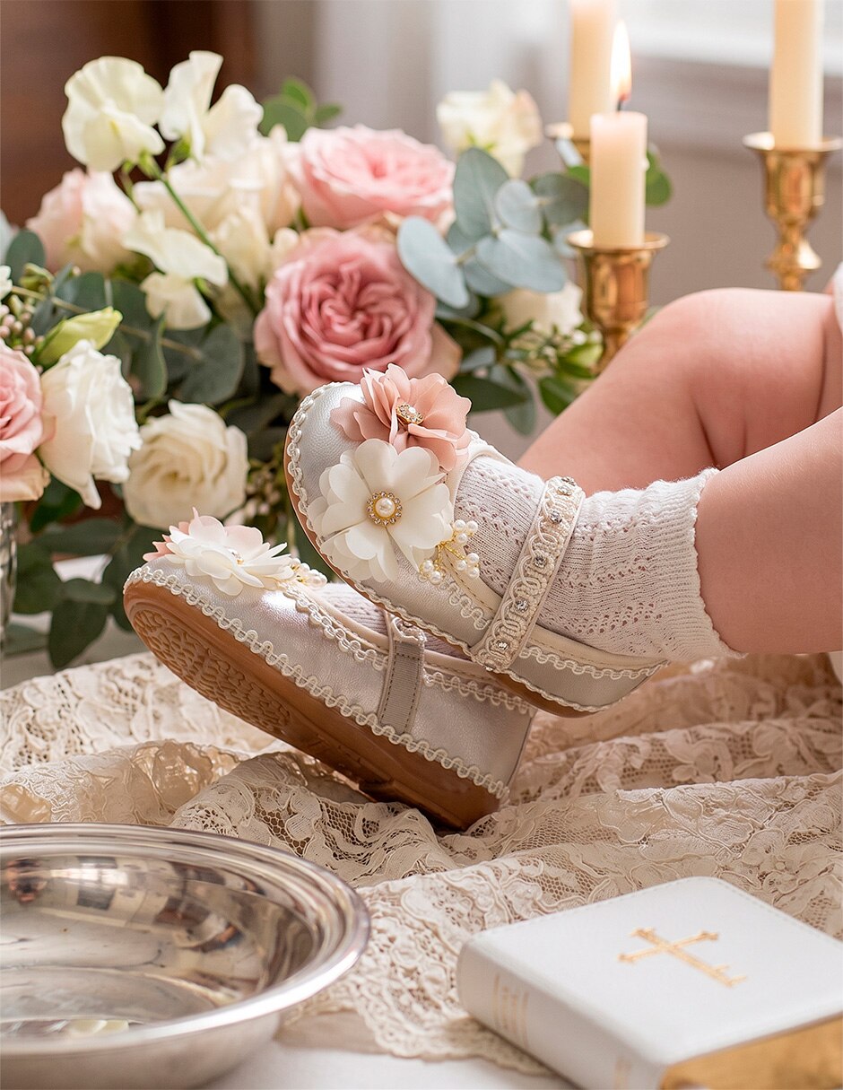 Balerina de piel (si aplica) CEREMONIA Flor para Infantil Niña 7